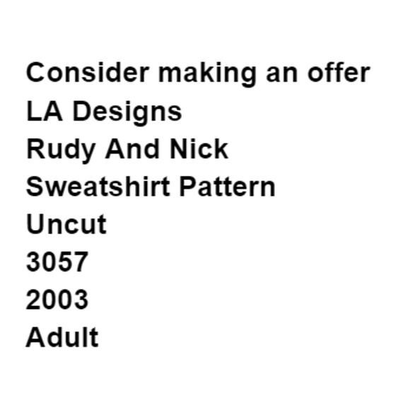 LA Designs 3057 Pattern Rudy And Nick Adult Sweatshirt Kitchy Farmhouse Relaxed - Picture 3 of 6